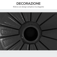 Outsunny Base per Ombrellone Rotonda Ø43cm da 13kg in Cemento per Pali da 38mm e 48mm, Nero(m-6)
