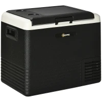 Outsunny 50L Car Refrigerator, Portable Compressor Car Fridge Freezer, Electric Cooler Box with 12/24V DC and 110-240V AC for Camping, Driving, Picnic, Down to -20℃(m-15)