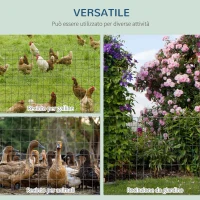 PawHut Rete per Recinzioni in Metallo con Rivestimento in PVC, Rotolo da 10x1m, Verde(m-6)