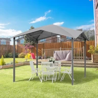 Outsunny 3x3(m) Outdoor Gazebo Garden Pavilion Sunshade Canopy Tent with Steel Frame, Grey(m-10)