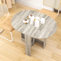 HOMCOM Space-saving Drop Leaf Table, Folding Dining Table for Small Space, Kitchen, Dining Room, Grey(m-9)