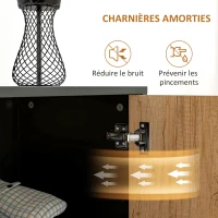 HOMCOM Buffet salon meuble de rangement avec 3 tiroirs et étagère réglable, pieds en acier, poignées en alliage d'aluminium(m-6)