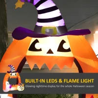 Outsunny 4.9ft Inflatable Pumpkin Archway Halloween Decoration(m-4)