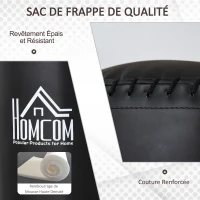 HOMCOM Sac de frappe boxe autoportant punching ball Ø 50 x 170 cm amortisseurs ventouses antidérapantes noir(m-4)