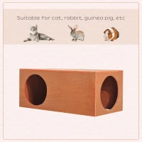 PawHut Outdoor Rabbit Hideaway Shelter Indoor Cat Tunnel Garden Kitty Box House Pet Home Run Play Cage Waterproof 60Lx30Wx25H(cm)(m-5)