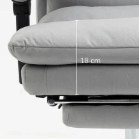 Vinsetto Office Chair with Footrest, Double Padding Ergonomic Desk Chair with 6-Point Vibration Massage and Back Heating, Microfibre Fabric with 135° Reclining Back, Grey(m-8)