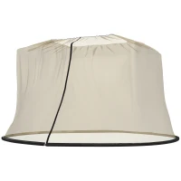 Outsunny Moustiquaire cylindrique pour Parasol 3 m diamètre avec Fermeture éclair et lestage beige(m-1)