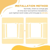 PawHut Pressure Fit Safety Gate, for Staircases, Hallways, Doorways w/ Extensions Kit, 75-103CM Adjustable Width - Black(m-8)