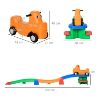 AIYAPLAY 3(m) Four-Piece Ride on Kids Roller Coaster w/ Non-Slip Steps, for Ages 2-5 Years - Multicoloured(m-3)