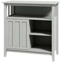 HOMCOM Meuble buffet avec range bouteille, porte coulissante, 2 rangées porte-verre et niche ouverte 80L x 40l x 82H cm(m-1)