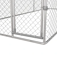 PawHut Kennel per Cani da Esterno con Tetto Impermeabile in Tessuto Oxford e Acciaio, 6x2.3x2.3m, Argento(m-9)