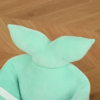 HOMCOM Jouet à Bascule Baleine - Effet sonore Chant Baleine - Fauteuil intégré, Ceinture de sécurité - Bois peuplier Peluche Courte Polyester Turquoise Clair(m-8)