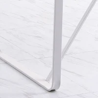 HOMCOM Escritorio Mesa de Ordenador 120x60x74,5 cm con Tablero de Vidrio Templado y Patas de Metal Carga 80 kg Estilo Moderno para Oficina Estudio Dormitorio Blanco(m-9)