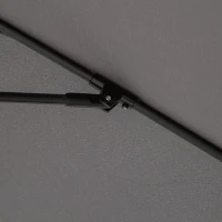 Outsunny 2.7M Garden Parasol Umbrella with Glass Fibre Ribs and Aluminium Frame, Tilting Sun Shade Shelter Canopy, Charcoal Grey(m-9)