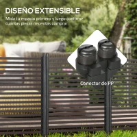 Outsunny Valla de Jardín de Acero con Revestimiento de PE 2 Modos de Instalación 93x22x120 cm Marrón(m-4)