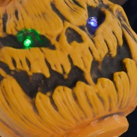 HOMCOM 6'2" Witch with Broomstick Halloween Animatronic, with Glowing Eyes(m-8)