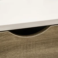 HOMCOM Coffee Table, Modern Tea Table with Open Storage Shelves, Two Drawers and Solid Wood Legs, Coffee Tables for Living Room, Bed Room, White(m-7)