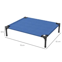 PawHut Raised Dog Bed Cat Elevated Lifted Portable Camping w/ Metal Frame Blue (Medium)(m-3)