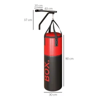 SPORTNOW Unfilled Punching Bag Set with Boxing Bag Bracket, Boxing Gloves, Hand Wraps and 360° Swivel Hook(m-3)