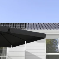 Outsunny 3m Cantilever Parasol, with Four-Position Canopy - Grey(m-7)