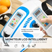 SPORTNOW Mini vélo d'appartement pédales statiques pédalier d'appartement avec 12 vitesses réglables télécommande et écran LCD(m-5)