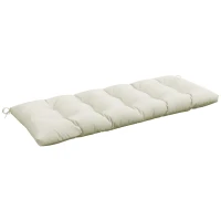 Outsunny Cojín para Banco de Jardín o Balancín128x48x8 cm con 2 Cordones de Fijación Impermeable y Protección UV 50+ Crema(m-11)