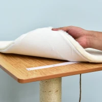 PawHut Arbre à chats design contemporain griffoirs grattoirs sisal naturel centre d'activités niche plate-formes jeu boule suspendue 83L x 75l x 120H cm MDF hêtre clair(m-7)