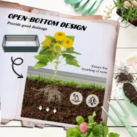 Outsunny Set of Two 110 x 65cm Steel Planter Boxes - Green(m-5)