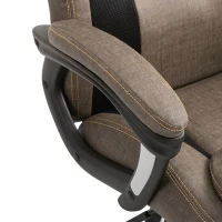 Vinsetto Fauteuil de bureau massant fauteuil bureau confortable hauteur réglable pivotant 360° polyester PU gris brun(m-13)