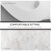 Outsunny Set of 4 Garden Seat Cushion with Ties, 42 x 42cm Replacement Dining Chair Seat Pad, Black(m-4)