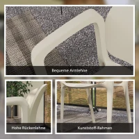 Outsunny Zestaw 4 Wodoodpornych Krzeseł Ogrodowych Stosowalnych z Podłokietnikami i Oparciem, Do 120 kg(m-7)