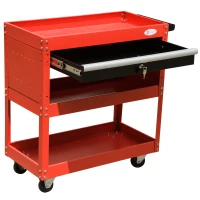Homcom Chariot à Outils en Acier Rouge et Noir 78 x 35 x 76 cm(m-6)
