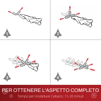 HOMCOM Albero di Natale Innevato da 150 cm con 464 Rami e 28 Pigne in Plastica e Metallo, Verde e Bianco(m-5)