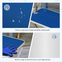 PawHut Tavolo Toelettatura Pieghevole con Maniglia Integrata, Braccio Regolabile e Guinzaglio, 70x45x74-81cm, Blu(m-7)