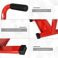 DURHAND Support universel de moto réglable cric hydraulique lève moto tout-terrain moto cross supermotard rouge(m-6)