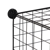 HOMCOM DIY 6 Cube Metal Wire Rack Interlocking Storage Cabinet Living Room Organiser Display Shelves Black(m-5)