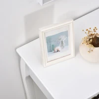 HOMCOM Console Style Table de drapier néo-rétro 3 tiroirs dim. 90L x 40l x 75H cm MDF Bois Massif pin Blanc(m-4)