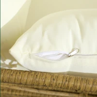 Outsunny Salotto da Giardino in Rattan PE con Chaise Longue, Divano 2 Posti e Tavolino, Crema(m-8)