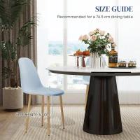 HOMCOM Modern Dining Chairs Set of 4, Kitchen Chairs with Backrest and Steel Legs for Dining Room, Living Room, Light Blue(m-7)