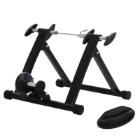 HOMCOM Rulli per Bici da Corsa Pieghevole in Acciaio, Rullo per Bicicletta Allenamento Salvaspazio per Casa, 54.5x47.2x39.1cm Nero(m-10)