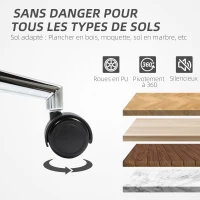 HOMCOM Chaise bureau fauteuil de bureau avec hauteur réglable, dossier haut, fonction à bascule, charge 120 Kg, marron foncé(m-6)