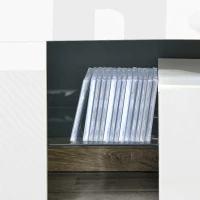 HOMCOM Mobile TV con Luci a LED di 16 Colori RGB per TV Fino 65", MDF e Vetro, 160x35x45cm - Bianco(m-9)