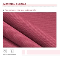 Outsunny Store banne manuel rétractable 395 x 245 cm store exterieur terrasse avec manivelle, angle réglable 45°-85°, aluminium et polyester 280 g/m², protection UV, auvent de terrasse, bordeaux(m-4)