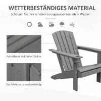 Outsunny Gartenstuhl, ergonomisches Design, wetterfest, HDPE, grau, 75 x 87 x 90 cm(m-6)