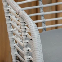 Outsunny Set Mobili da Giardino in Rattan Sintetico Stile Boho Chic con 1 Tavolino e 2 Sedie, Grigio(m-8)