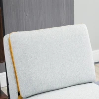 HOMCOM Poltroncina di Design Imbottita con Gambe in Acciaio e Tessuto Grigio e Giallo, 58x75x85cm(m-8)