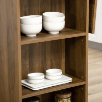 HOMCOM Ilot centra table de bar plateau latéral  rabattable et 3 étagères 120 x 76 x 91,4 cm marron(m-9)