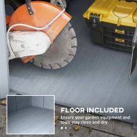 Outsunny 6 x 6.5ft Wooden Garden Shed, with Floor - Grey(m-5)