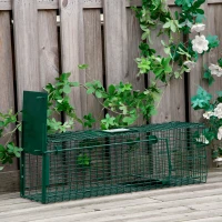 Outsunny Gabbia Trappola per Ratti, Topi e Nutrie con Porta Singola, 60x18x20cm, Verde(m-6)