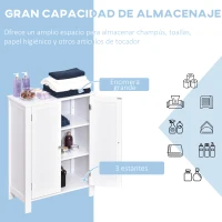 kleankin Armario de Baño con 2 Puertas y 2 Estantes Ajustables Interiores Mueble Auxiliar de Almacenaje 60x30x80 cm Blanco(m-5)